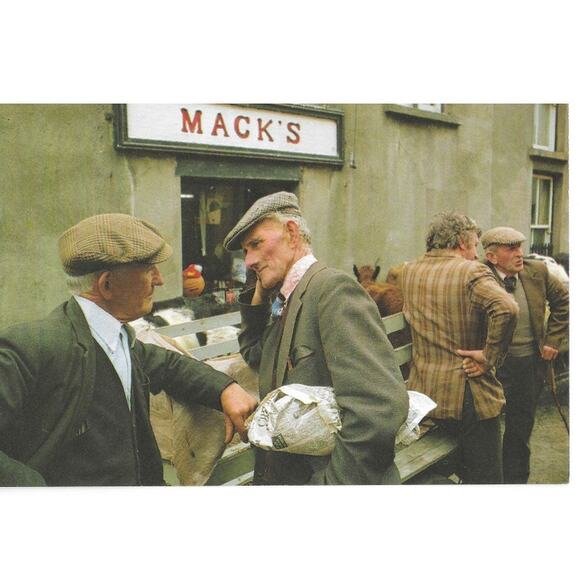 Market Day in the Streets of Killorglin Ireland Mack's Postcard Unposted - Picture 1 of 2